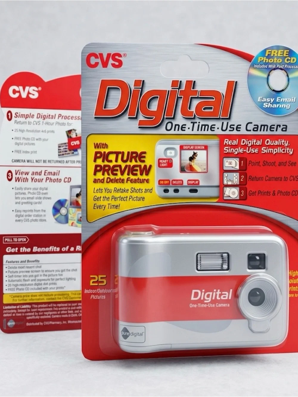NWT Vintage CVS Pure Digital One-Time-Use Camera - New Sealed Packaging
